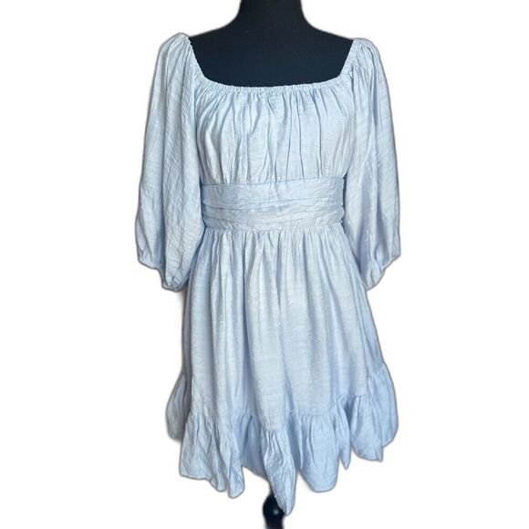 Hello Molly Light Blue Tie Back Dress Size Medium - Picture 2 of 9
